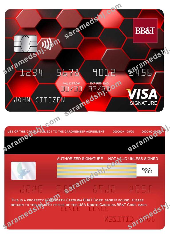 USA North Carolina BB&T Corp. bank visa signature card